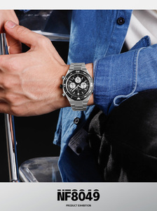 NAVIFORCE 8049 <span class=keywords><strong>SBS</strong></span> Montres de luxe pour hommes Bracelet en acier inoxydable Chronographe à quartz Montres pour hommes 3ATM Étanche Relojes Hombre - Product Image 2