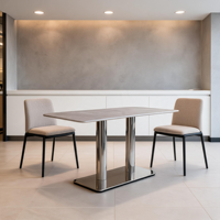 Tables à manger en marbre pour hôtels commerciaux, cafés, tables carrées/petites modernes et minimalistes, durables, faciles à nettoyer, pour les réunions