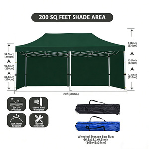 Tente pliante robuste 10x20 pieds avec couverture en PVC, protection UV, pour marché extérieur, stand commercial, exposition - Product Image 6
