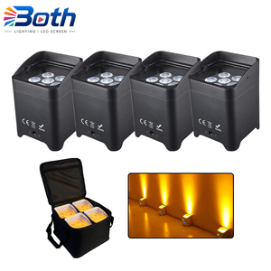 4pcs with bag Battery Powered RGBWA+UV 6x18W LED Par Can Wireless WiFi APP Stage <b>Light</b> for <b>DJ</b> Party - Product Image 1