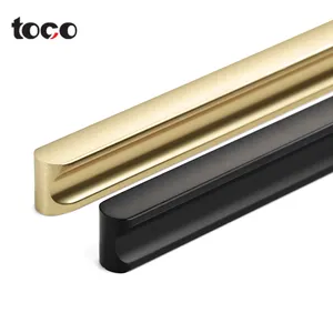 TOCO hidden kitchen cabinet handle design brushed stainless steel d brass wardrobe handle bedroom furniture drawer handles pulls