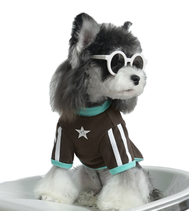 Sudadera con Capucha para Mascotas de Felpa Suave con Bloques de Color y Patrón de Estrellas, Sudadera Elegante para Perros <span class=keywords><strong>Schnauzer</strong></span> y Teddy - Product Image 1