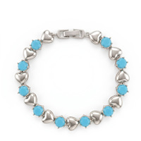 Bracelet unisexe en laiton plaqué or 18 carats avec zircon, maillons en forme de cœur, serti clos, style classique, service de moulage, idéal comme cadeau