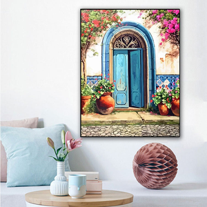 Pittura acrilica di vendita calda dai numeri i fiori davanti alla porta dipinti su misura dai numeri decorazione della <span class=keywords><strong>camera</strong></span> <span class=keywords><strong>da</strong></span> <span class=keywords><strong>letto</strong></span> - Product Image 2