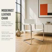 Chaise Bauhaus, chaise de bureau design, chaise de loisirs, chaise de salle à manger mi-siècle, chaise nordique en acier inoxydable, cuir de selle, mobilier pour la maison