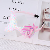 Bandeau queue de poisson à sequins motif dessin animé mignon pour enfants, accessoire de coiffure estival thème océan, bijoux fantaisie