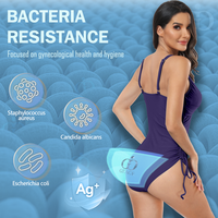 Maillot de bain menstruel sport croix avant côté cravate une pièce Bikini Calzones Menstruales col en V étanche maillots de bain période maillots de bain