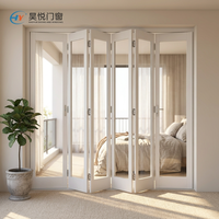 Porte pliante en aluminium et verre, système coulissant extérieur avec serrure et poignée pour patio, villa, resort et hôtel