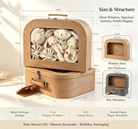 Vente en gros personnalisé imprimé rose adorable bébé carton valise boîte-cadeau serrure avec poignées pour vêtements couvertures