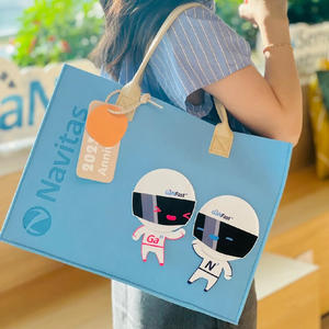 Sac de rangement souple écologique personnalisé avec poignées durables pour les achats de femmes Impression de LOGO personnalisée - Product Image 3