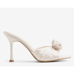 New <b>White</b> Wedding Party Shoes Fashion Elegant Pointed Toe Open Toe Slip on <b>Pumps</b> Upper with Rose Flower Thin High Heel for <b>Women</b> - Product Image 3