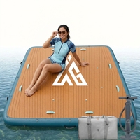 Plateforme flottante gonflable en mousse EVA InflaToGo OEM 10 x 10 pieds avec pompe et sac de transport, capacité de 1500 lb pour les sports nautiques