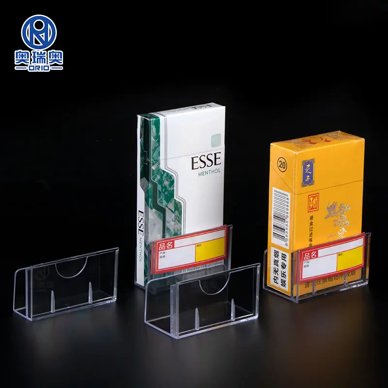L Shape Acrylic Business Desk Name Sign Card holders Price tag holders Cigarette pack display Holder