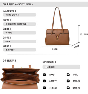 New High Quality Women Messenger Bags for Women Genuine Leather Handbags Crossbody Bags Ladies Shoulder Bags <b>Tote</b> Top-handle - Product Image 2