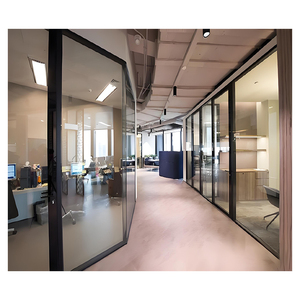 Clear <strong>Glass</strong> Wall <strong>Partitions</strong> Curtain Private Double Walled Panels for Office One Stop Service - Product Image 2