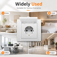 Prise murale Schuko de type F allemande 16A 250V avec couvercle de protection, prise électrique mise à la terre, vente en gros UE
