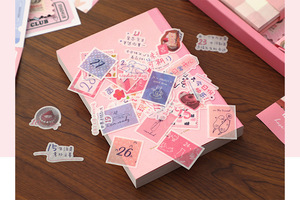 Stile semplice stile retrò ragazza letteraria cuore <span class=keywords><strong>Account</strong></span> A6 taccuino copertina di carta scatola regalo con combinazione di adesivo per la scrittura del diario - Product Image 5