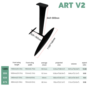ไฮโดรฟอยล์แบบแกน V2ศิลปะ1220ตร. ม. ม. เสาอลูมิเนียมคาร์บอนแบบมีปีกด้านหน้าเสา/จีบ/ฟอยล์ (FD)/วินเซิร์ฟ/เวค/ว่าว - Product Image 2
