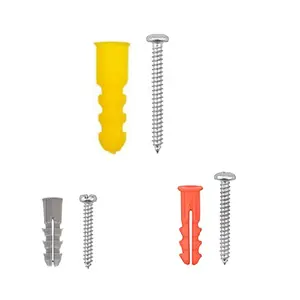 Wholesale 60PCS Self Tapping Screw Pan Head Wall Plug Plastic Anchor Kit with PP Box