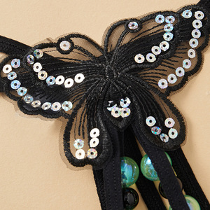 Ding Zhi Mei Sexy <b>Thong</b> Underwear With Beads And Sequin Butterfly Design For Women Intimates Accessories - Product Image 3