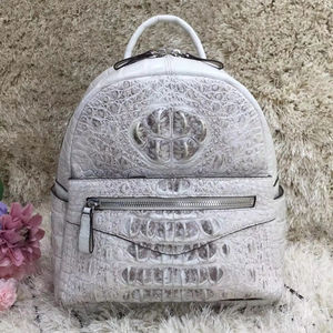 Women's Luxury Fashion Crocodile Leather <b>Waterproof</b> Portable <b>Backpack</b> Retractable Strap Zipper Closure Classic Design - Product Image 1