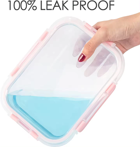 Thủy tinh BoroSilicate cao thực phẩm lưu trữ, bữa ăn Prep container, kín Trưa Bento hộp có nắp đậy, BPA free - Product Image 4