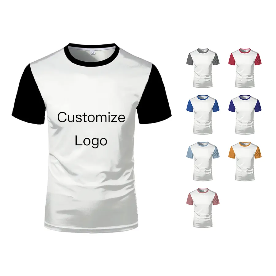 USA Size Sublimation Blank Polyester Men's Shirts Customized Logo Printing Blank Custom T-Shirt With Multi Styles