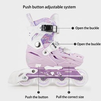 Patins à roulettes réglables pour enfants, patins en ligne pour enfants avec roues lumineuses, chaussures de patinage pour activités de plein air, patins pour jeunes débutants