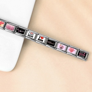 Custom Christian Mother's Day Colorful Italian Charms Platinum Plated Stainless Steel Link Fit 9mm Bracelet DIY Gift - Product Image 4