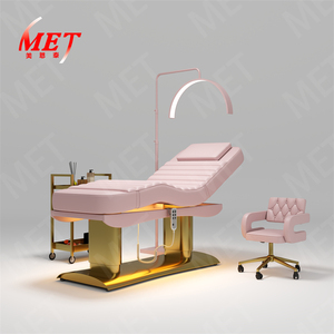 Lit <span class=keywords><strong>de</strong></span> salon moderne en cuir <span class=keywords><strong>rose</strong></span> avec base en or et 4 moteurs pour thérapie cosmétique électrique <span class=keywords><strong>Table</strong></span> <span class=keywords><strong>de</strong></span> <span class=keywords><strong>massage</strong></span> <span class=keywords><strong>de</strong></span> luxe inclinable pour salon <span class=keywords><strong>de</strong></span> beauté avec tabouret - Product Image 2