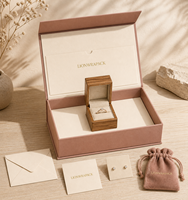 Boîte à bijoux personnalisée Lionwrapack en coffret, boîte à bagues en bois, emballage cadeau, pochette, enveloppe, carte, boîte en papier FSC pour l'emballage