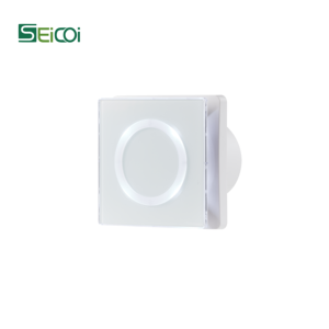Smart Tempered Glass Panel Bathroom Electric Motor Exhaust Fan with <b>LED</b> Light OEM/ODM Energy Saving - Product Image 6