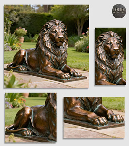 Escultura de León de Bronce Antiguo Grande y Popular para Decoración de Exteriores - Product Image 2