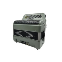Accordéon professionnel SEASOUND 34 boutons, 12 basses, 3 registres, gris ciel avec grille noire et boutons or-noir JB3412C
