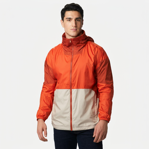 Customized Design Men's Waterproof Windbreaker <b>Raincoat</b> with Coated Canvas Stand Collar Lightweight Softshell Jacket - Product Image 1