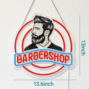 Barbershop neon LED wall decoration light indoor hanging ambient light shop <b>sign</b> entrance indicator light luminous <b>sign</b> 5V 12V - Product Image 3