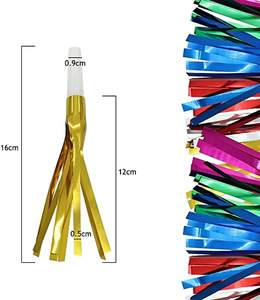 Amusant coloré anniversaire <span class=keywords><strong>2025</strong></span> nouvel an fête fournitures faveurs souffleur soufflage métallisé couleur feuille glands frange clinquant trompette - Product Image 4