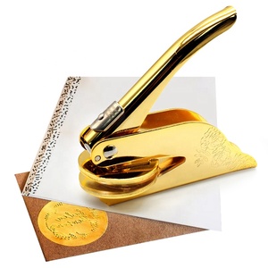 Sceaux personnalisés avec <span class=keywords><strong>logo</strong></span>, sceaux ronds en métal de 40 mm, sceaux à embosser à la main, sceaux dorés - Product Image 1
