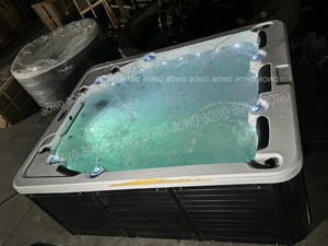 Jacuzzi Acrílico Negro Aristech para 5 Personas, Jacuzzi Familiar <span class=keywords><strong>de</strong></span> Ensueño con Luces LED <span class=keywords><strong>de</strong></span> Lujo y Lámpara <span class=keywords><strong>de</strong></span> Esquina - Product Image 5
