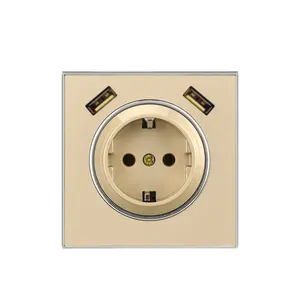 American Wall Socket with Silver Edge PC Material One Switch Electric Manufactured by Electric Switches