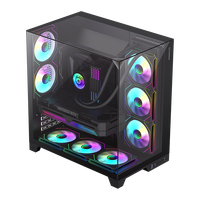 Boîtier PC Gaming GAMEMAX-Infinity Plus Moyenne Tour ATX avec Ventilateurs ARGB 120 mm, Support Radiateur 360 mm et Châssis Double Chambre