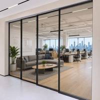 Puertas Corredizas Modernas con Certificación NFRC, Puertas Plegables de Aluminio con Rotura de Puente Térmico, Marco Estrecho, Doble Acristalamiento, Aislamiento Acústico