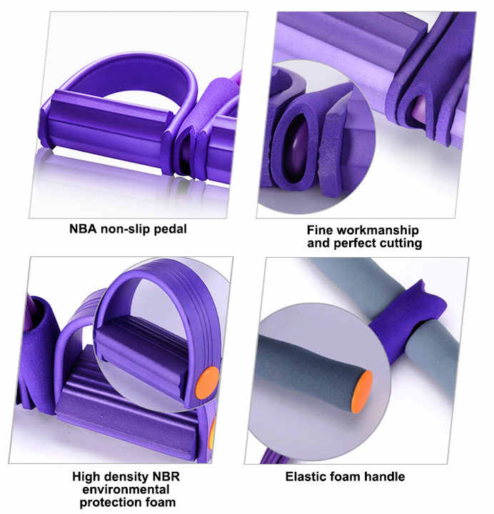 Home sport equipment elastic abdominal exerciser foot pedal pullers