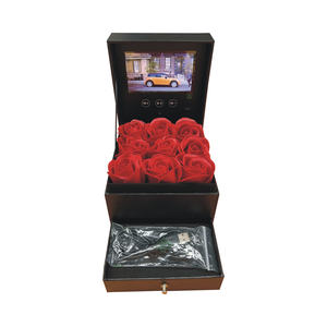 Boîte cadeau vidéo LCD souvenir avec deuxième tiroir, boîte à musique rose pour la Saint-Valentin, anniversaire, avec écran LCD pour la fête des mères, mariage - Product Image 5
