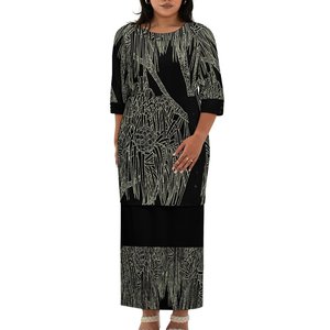 Moda hawaiana Puakenikeni Plus Size abito da chiesa due pezzi Set abiti Outfit stampa su richiesta chiesa femminile <span class=keywords><strong>abbigliamento</strong></span> <span class=keywords><strong>formale</strong></span> - Product Image 4