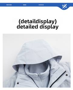 Veste coupe-vent en polaire 3-en-1 imperméable, coupe-vent et chaude pour la randonnée en montagne, la pêche et le ski, avec capuche - Product Image 2