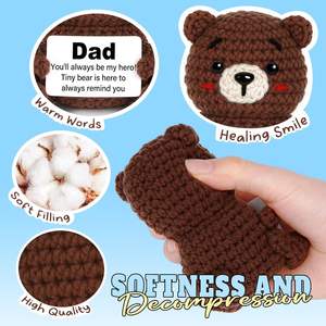 دب كروشيه يدوي الصنع للديكور، هدية لطيفة للأب والآباء والأبويين، هدية جديدة لأعياد الميلاد وعيد الكريسماس - Product Image 2