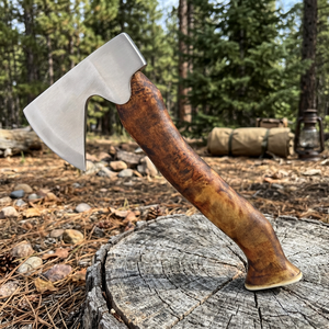 Hache à manche en bois fait main, lame en acier forgé, style Viking, hache de survie gravée, hache de bûcheron, utilisation en extérieur - Product Image 3