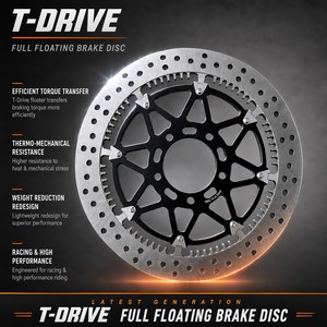 Disque de frein avant flottant complet T-Drive Performance pour moto <span class=keywords><strong>Kawasaki</strong></span> <span class=keywords><strong>Ninja</strong></span> <span class=keywords><strong>ZX10R</strong></span> ZX-10R ABS 2016-2025 – Amélioration de performance pour la course - Product Image 2