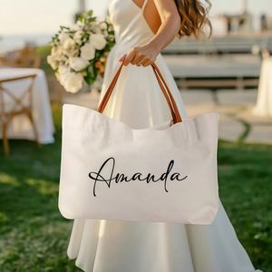 Personalized Canvas Tote <b>Bag</b>, Customized <b>Bridesmaid</b> <b>Gift</b> <b>Bags</b>, Solid Color Cotton Handbag for Women, Wedding Favors - Product Image 6